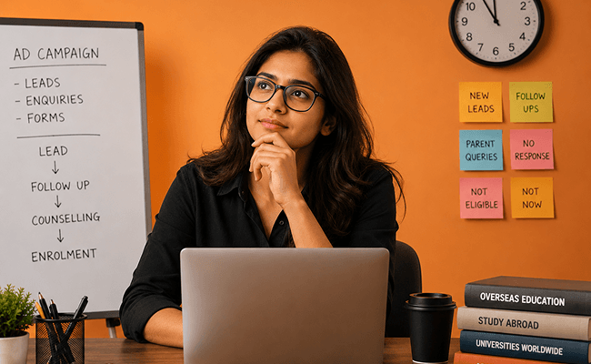 A student comparing course options on a laptop