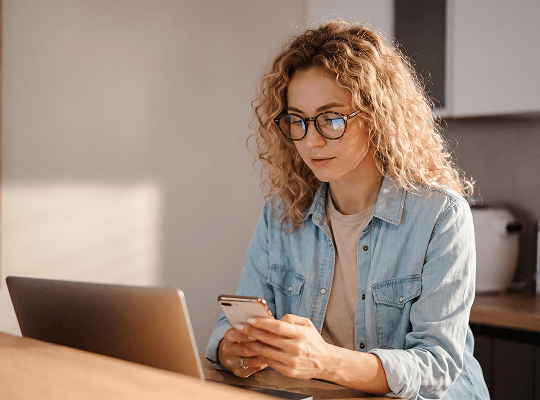 A relationship manager reviewing verification documents