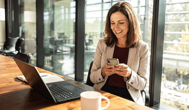 An applicant being guided through an application on a phone