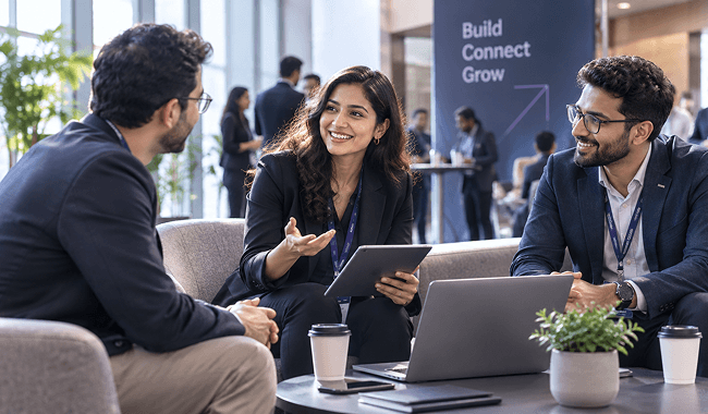 An event team reviewing attendee engagement