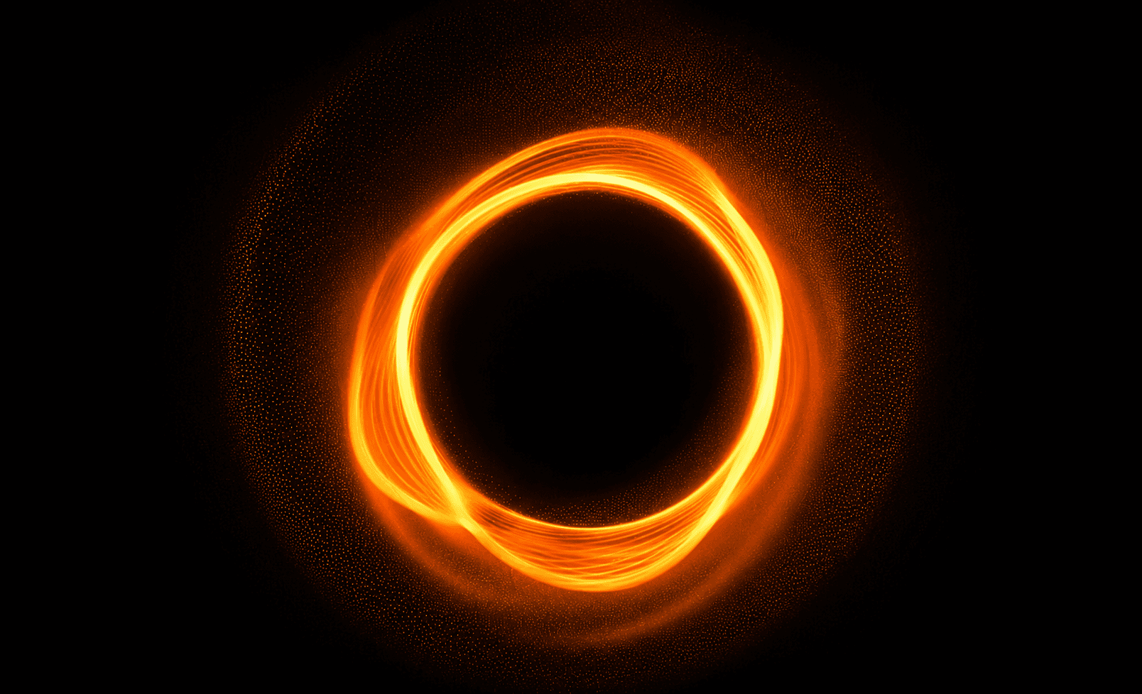 A voice waveform circling a single point of light