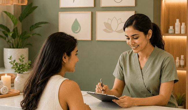 A prospect booking a trial class