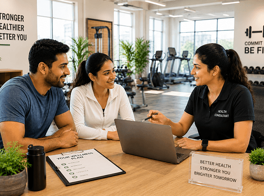 A member training with a coach